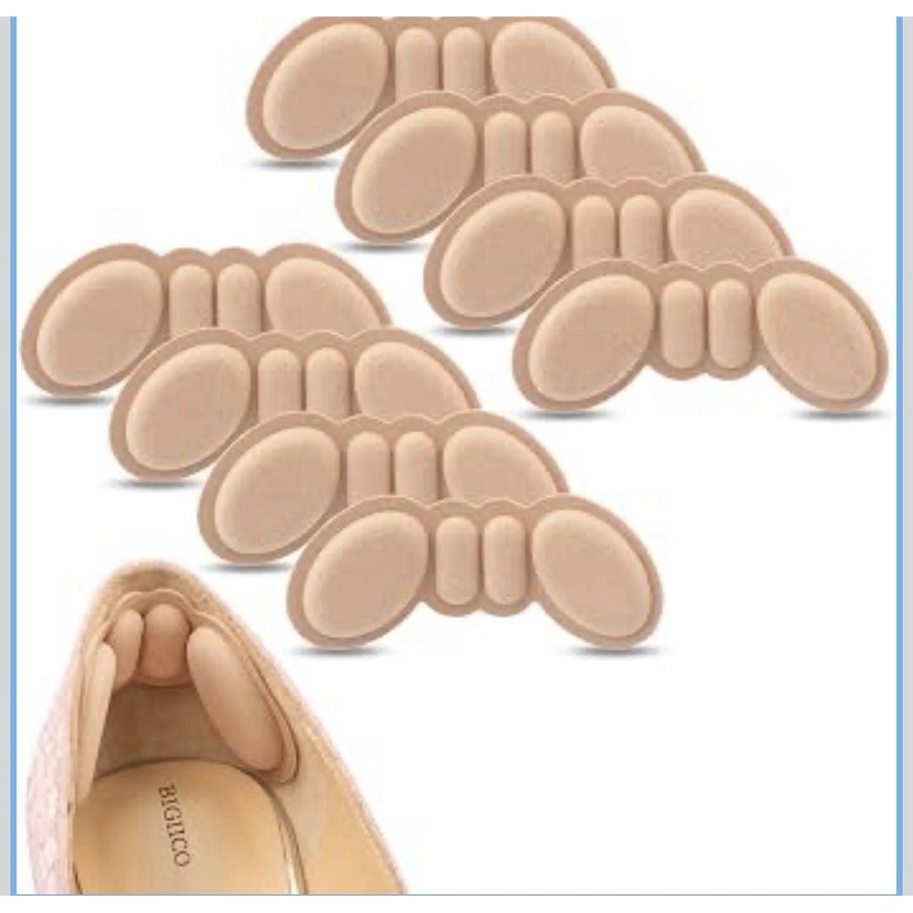 C0025-Bigiico 5 Pairs Heel Cushion Inserts for Loose Shoes Foam Pads Beige - Picture 1 of 6